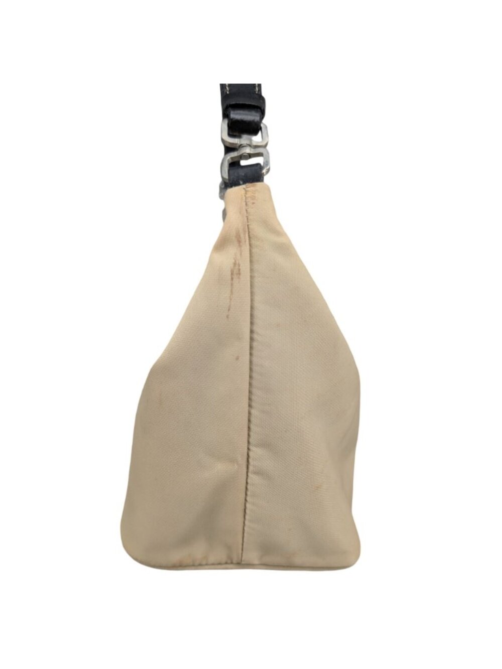Vtg Prada Tessuto Sirio Mini Shoulder Bag Beige Nylon BR1267 Y2K Hobo Purse - Picture 4 of 13